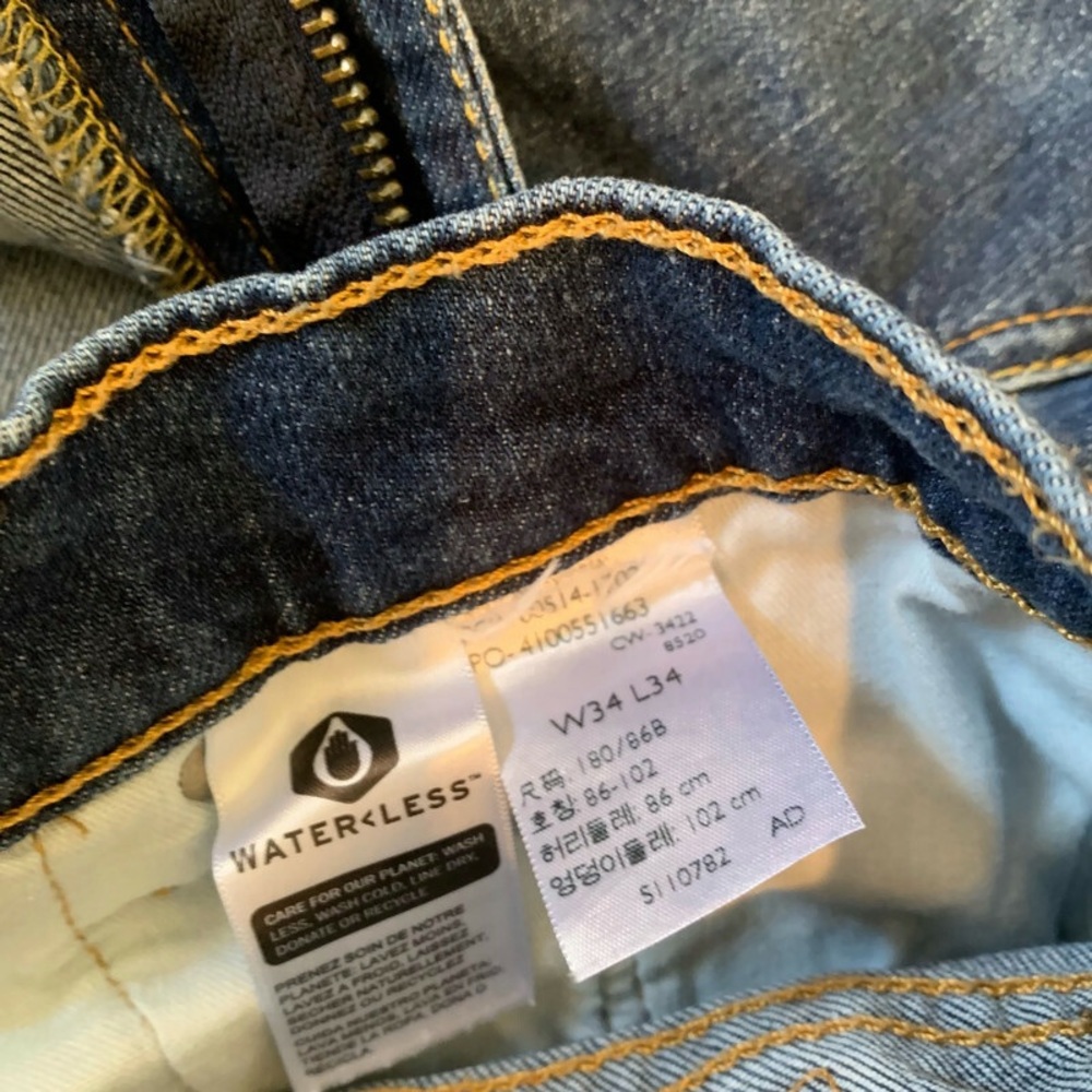 Levi’s 514 Men’s 34x34 Medium Wash Classic Straight Fit Distressed Stretch B - Picture 4 of 8